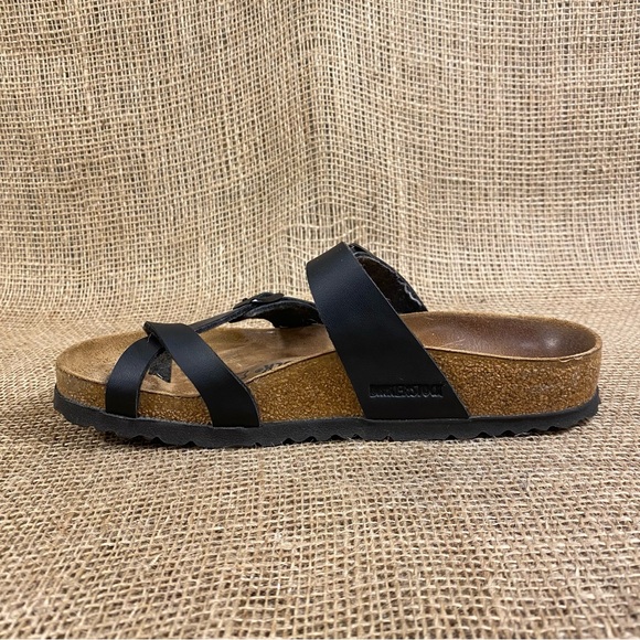 🛑SOLD🛑  Birkenstock Sandals Flats Mayari Slip On Leather Buckle Black Birks  5 - Picture 7 of 12